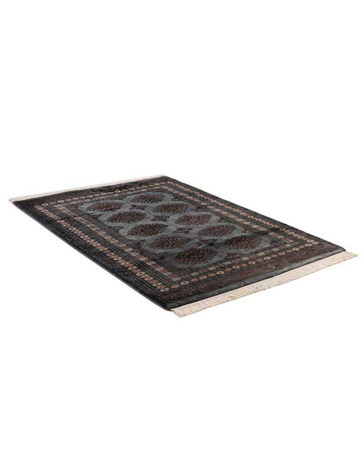 Detail image of 4' 2 x 5' 9 Hand Knotted Torkaman Persian Wool Rug