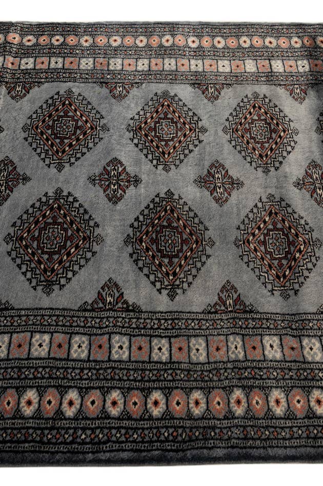 Detail image of 4' 2 x 5' 9 Hand Knotted Torkaman Persian Wool Rug