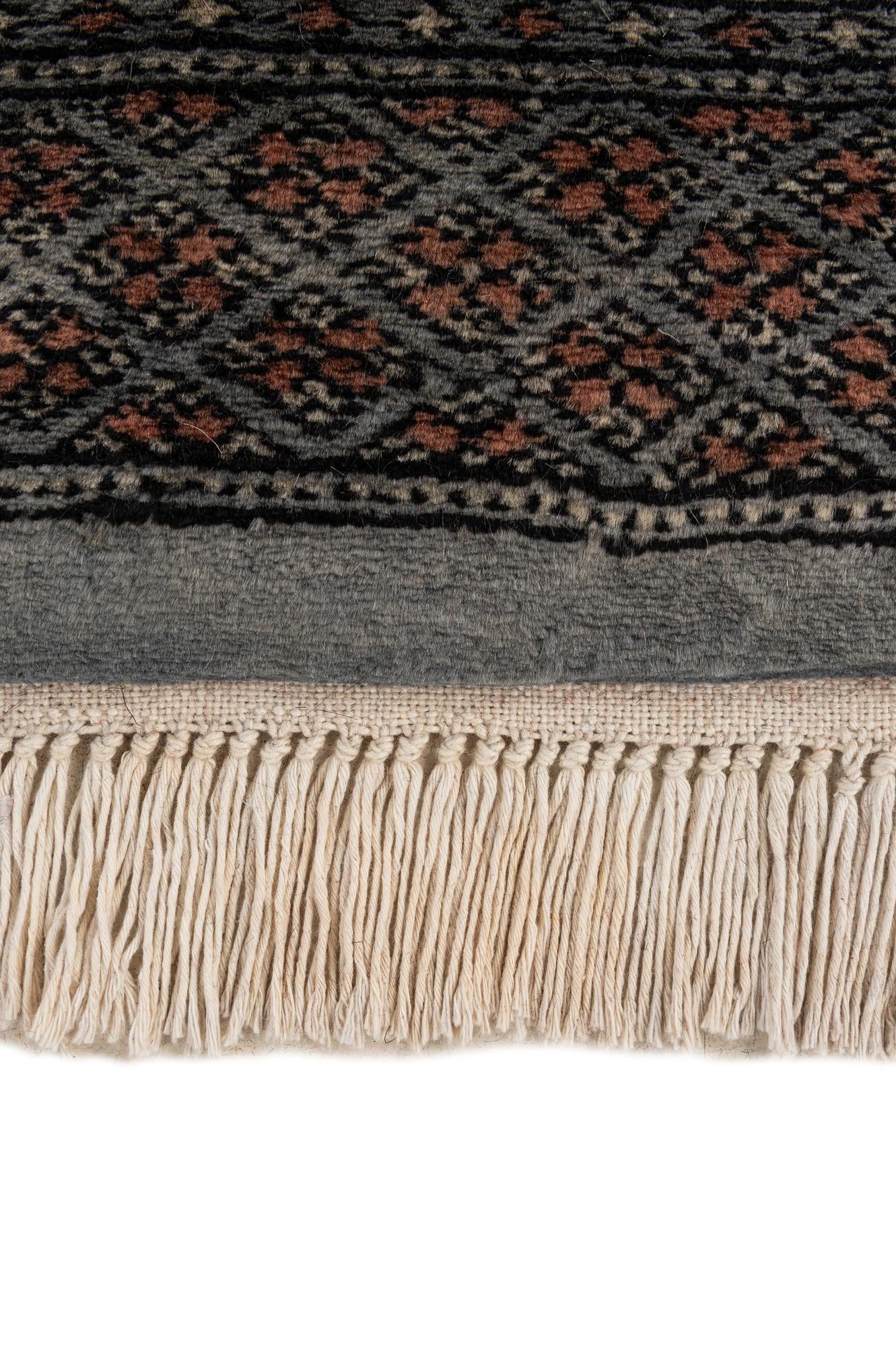 4' 2 x 5' 9 Hand Knotted Torkaman Persian Wool Rug