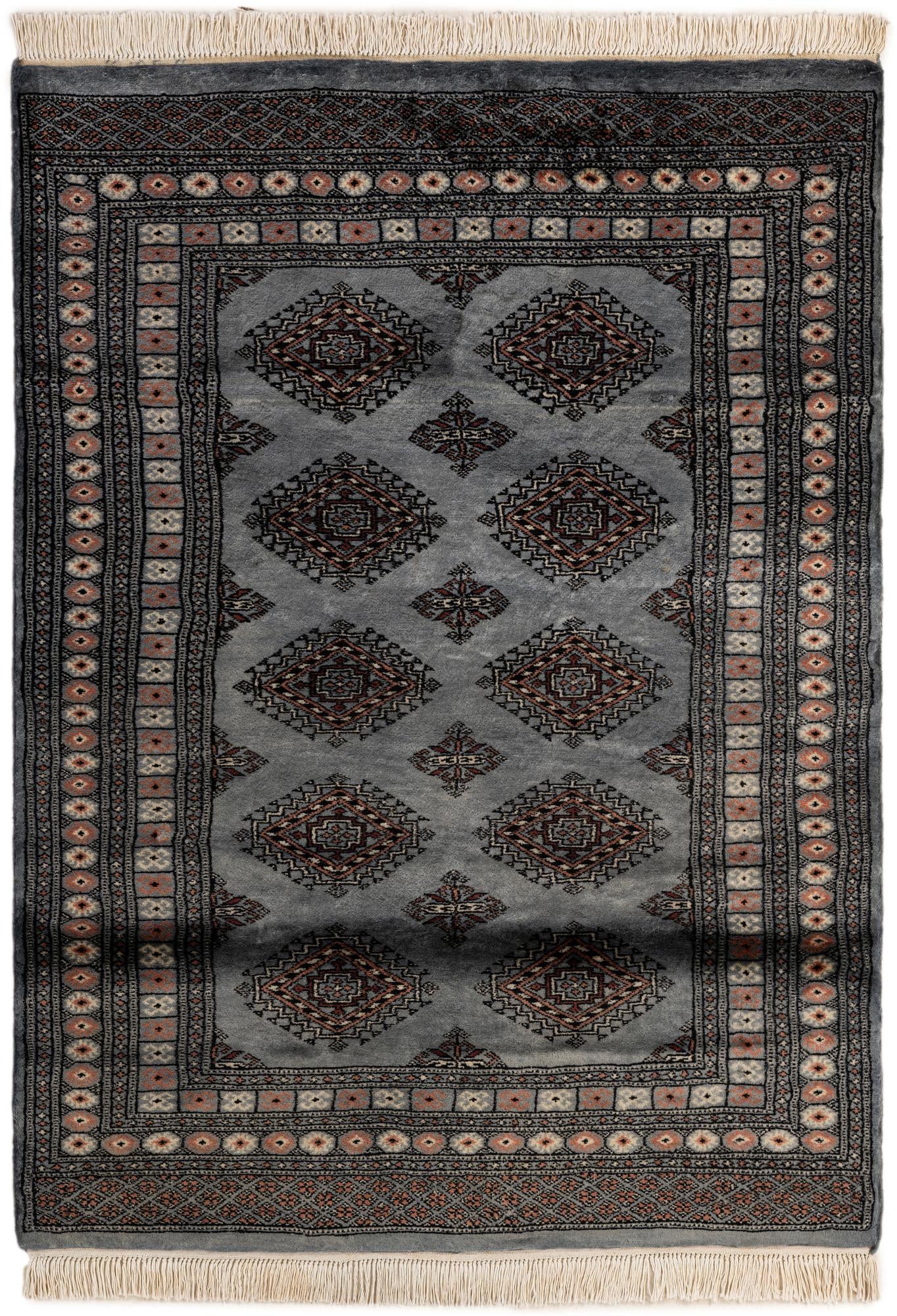 4' 2 x 5' 9 Hand Knotted Torkaman Persian Wool Rug