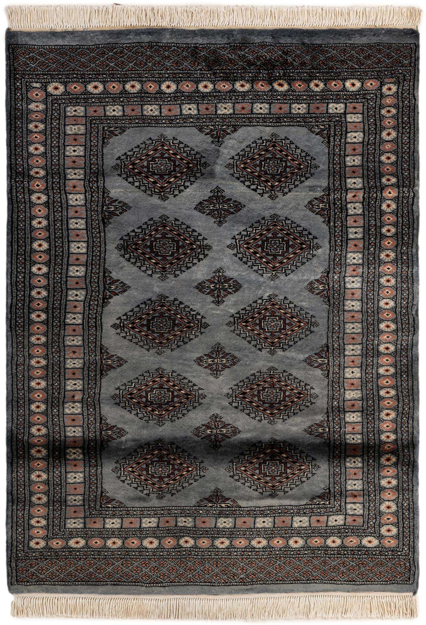 4' 2 x 5' 9 Hand Knotted Torkaman Persian Wool Rug