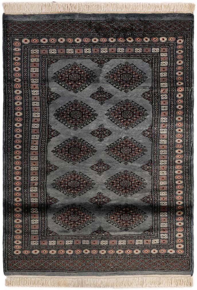 4' 2 x 5' 9 Hand Knotted Torkaman Persian Wool Rug