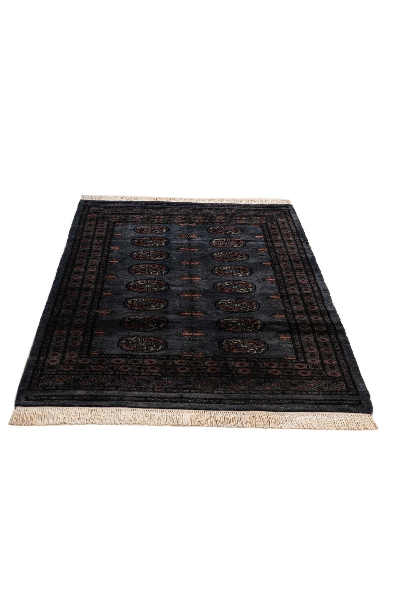 130cm x 185cm anudado a mano Torkaman Alfombra Persa Lana