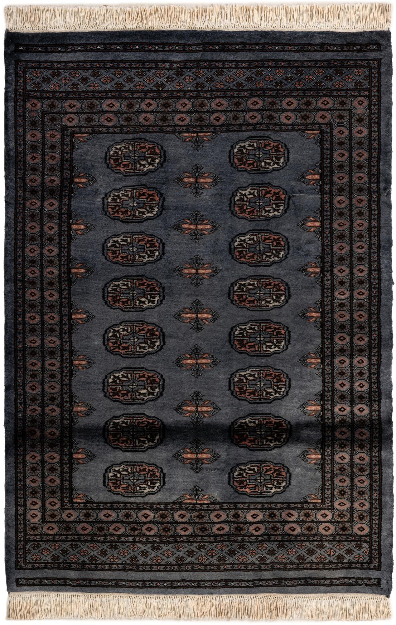130cm x 185cm anudado a mano Torkaman Alfombra Persa Lana