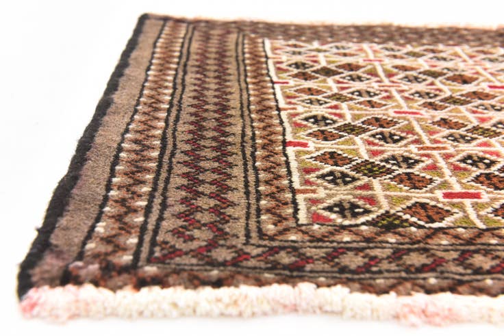 Detail image of 1' 8 x 3' 5 Hand Knotted Torkaman Persian Wool Rug