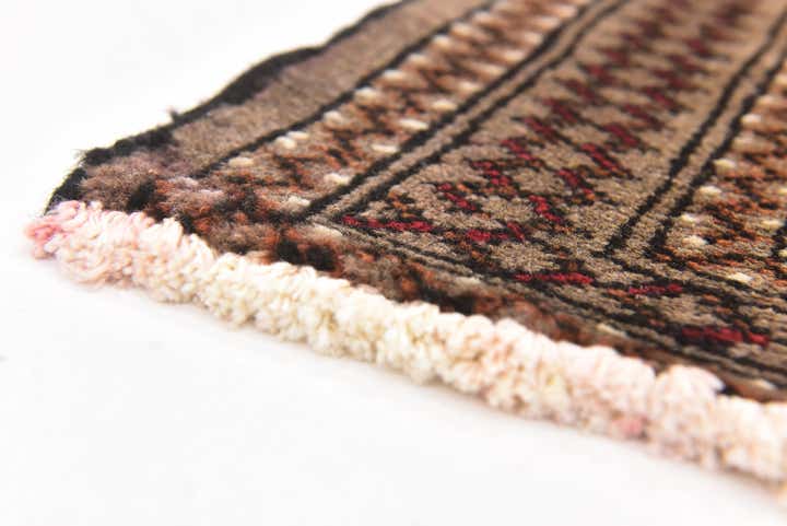 1' 8 x 3' 5 Hand Knotted Torkaman Persian Wool Rug