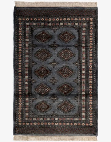 4' 3 x 6' 8 Hand Knotted Torkaman Persian Wool Rug