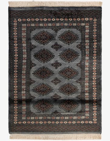 4' 2 x 5' 9 Hand Knotted Torkaman Persian Wool Rug