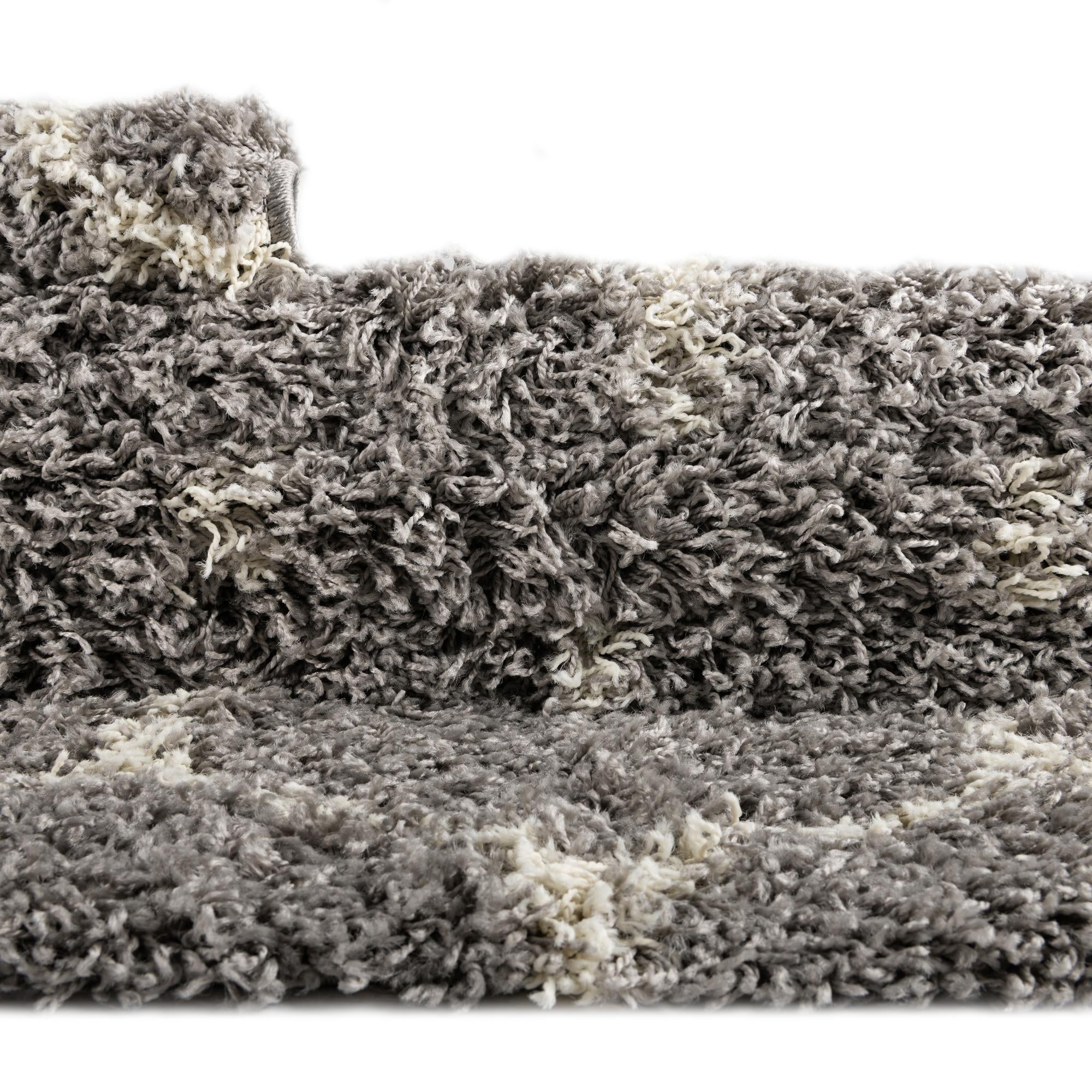 Custom Gray Trellis Shag Rug