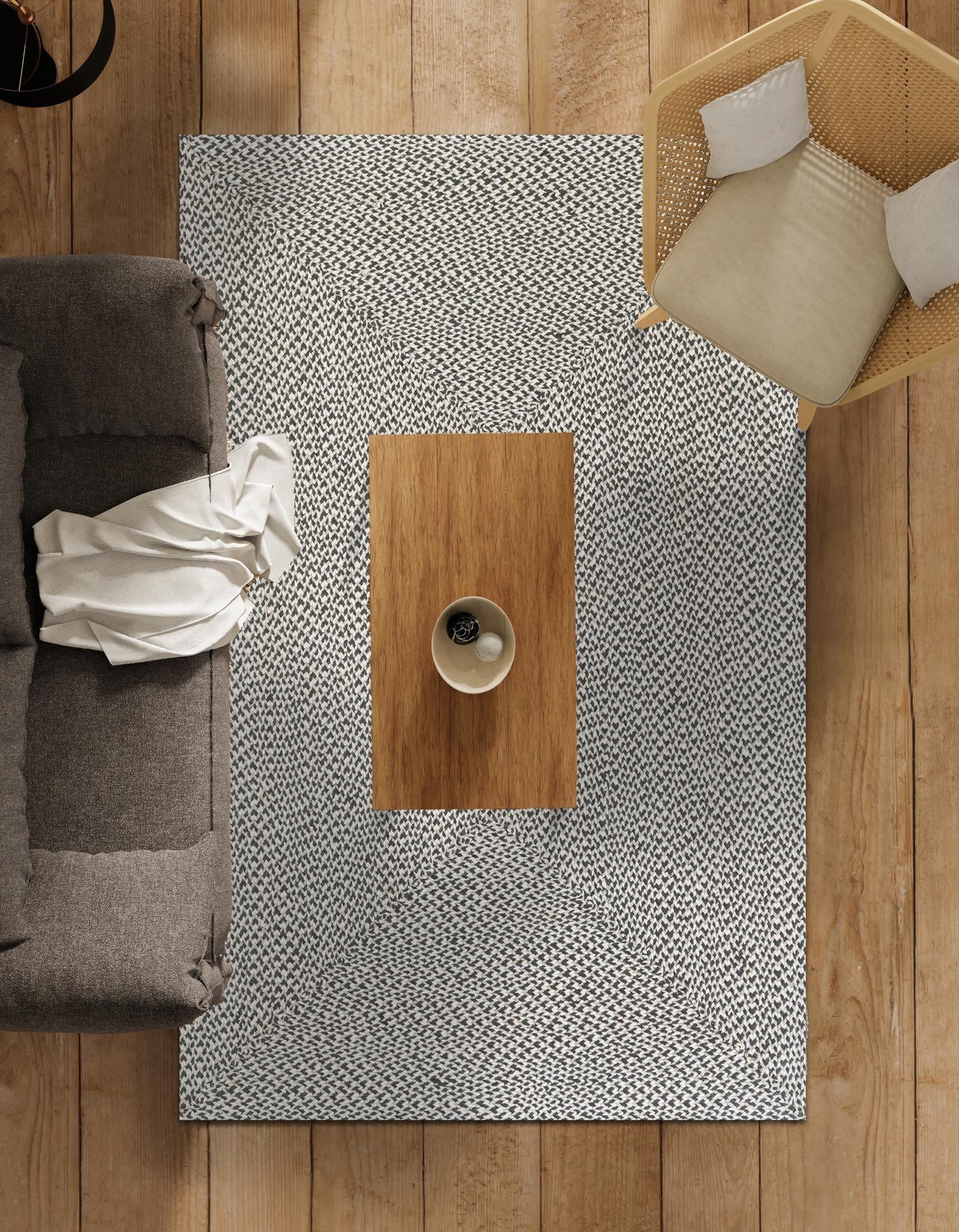 4' 1 x 6' 1 Handmade Tweed Braided Jute Rug