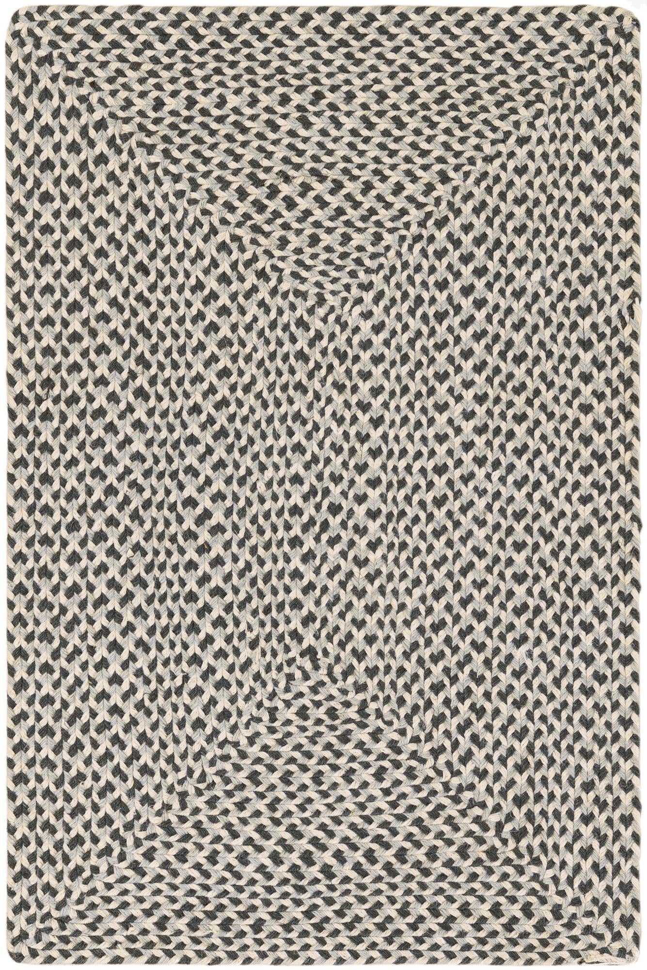 2' x 3' 1  Hand Tweed Braided Jute Rug