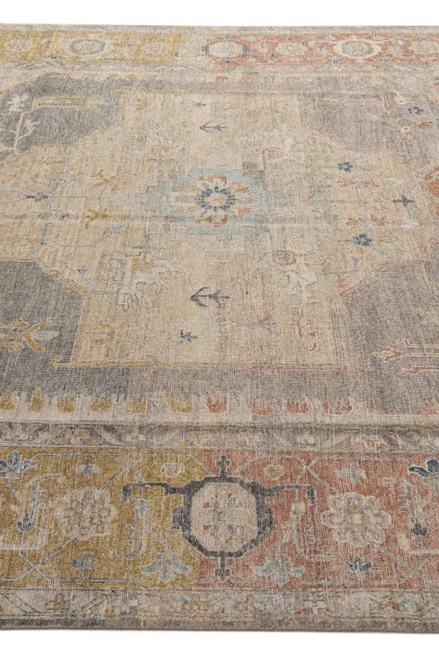 Detail image of 8' 8 x 11' 11 Hand Knotted Ultra Vintage Persian Wool Rug