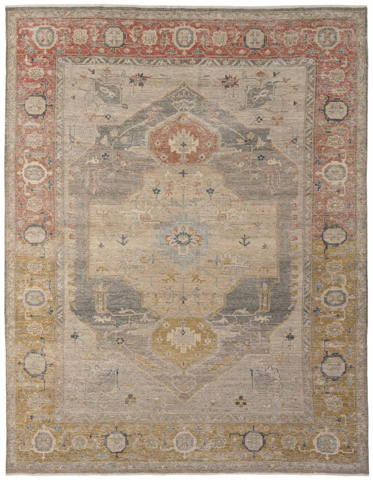 Detail image of 8' 8 x 11' 11 Hand Knotted Ultra Vintage Persian Wool Rug