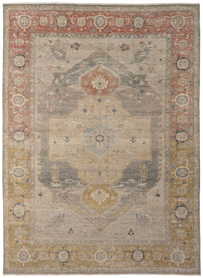 Detail image of 8' 8 x 11' 11 Hand Knotted Ultra Vintage Persian Wool Rug