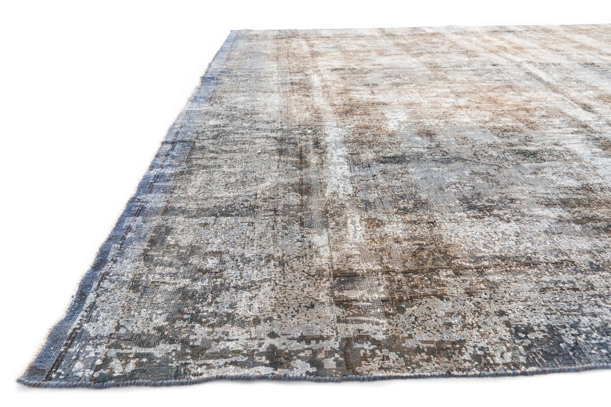 8' 9 x 12' 7 Hand Knotted Ultra Vintage Persian Wool Rug