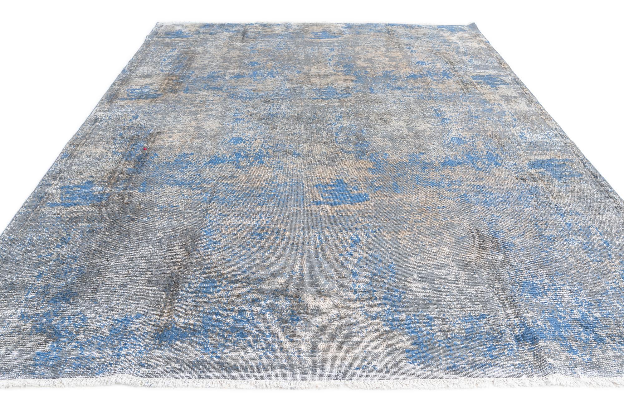 6' 8 x 9' 8 Hand Knotted Ultra Vintage Persian Wool Rug