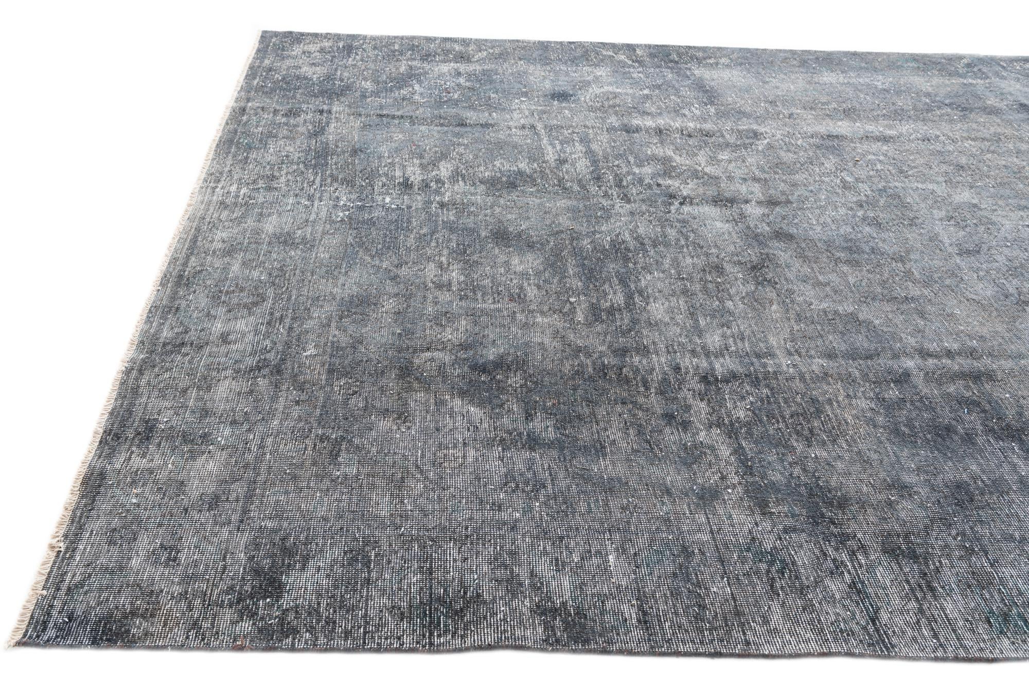 9' x 12' 6 Hand Knotted Ultra Vintage Persian Wool Rug
