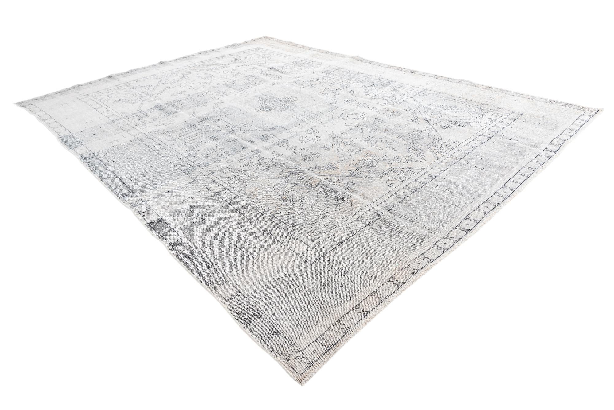 9' 6 x 12' 6 Hand Knotted Ultra Vintage Persian Wool Rug