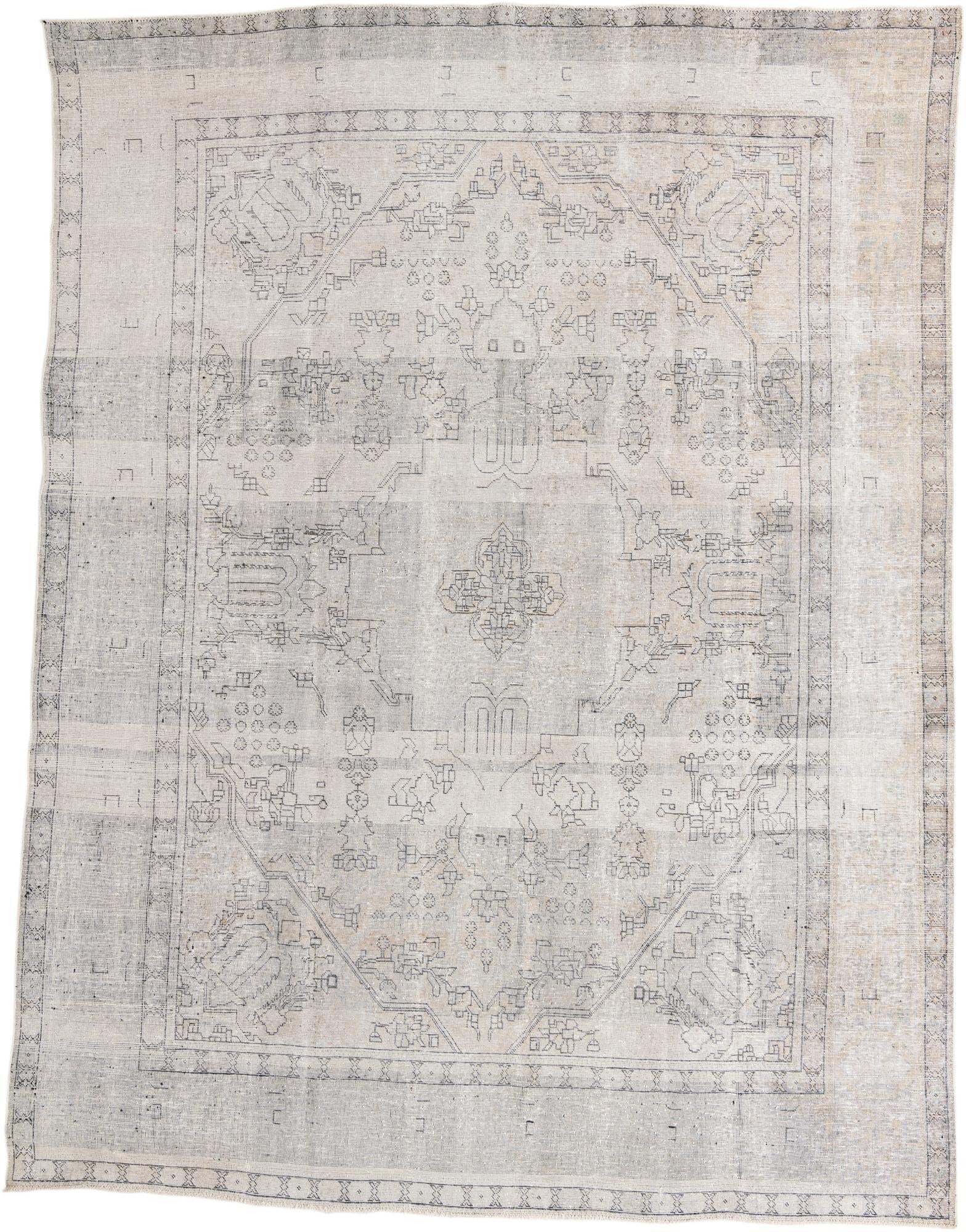 9' 6 x 12' 6 Hand Knotted Ultra Vintage Persian Wool Rug