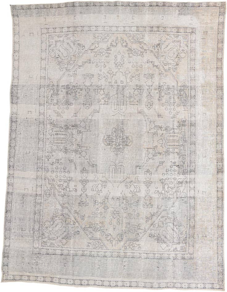 Detail image of 9' 6 x 12' 6 Hand Knotted Ultra Vintage Persian Wool Rug