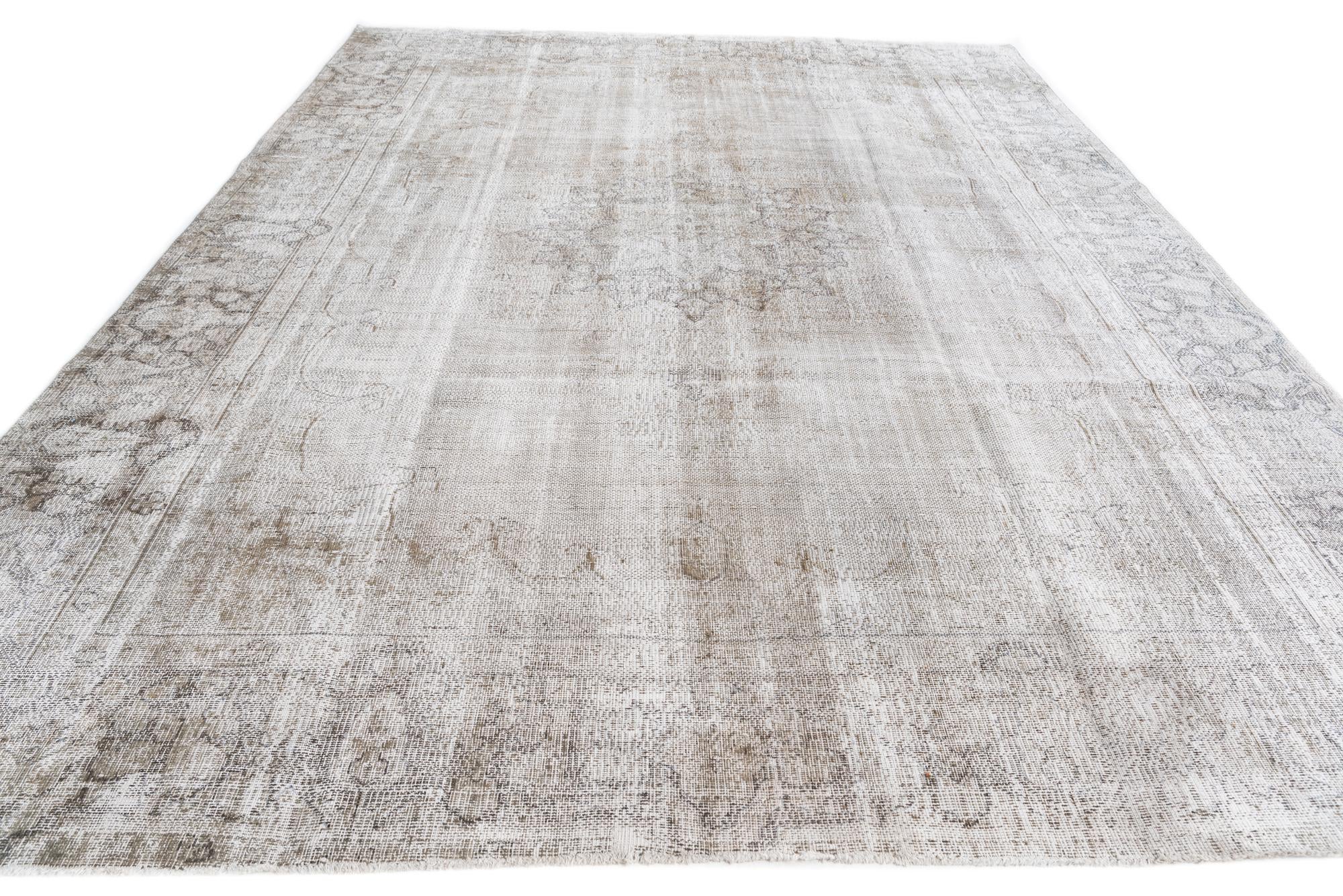 9' 3 x 12' 7 Hand Knotted Ultra Vintage Persian Wool Rug
