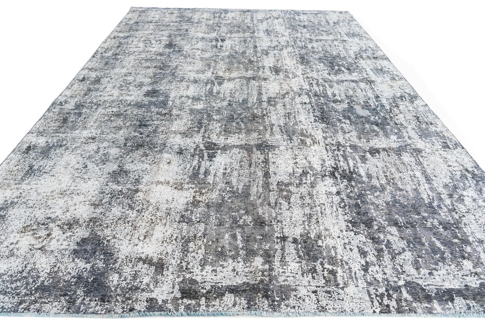 9' x 12' 6 Hand Knotted Ultra Vintage Persian Wool Rug
