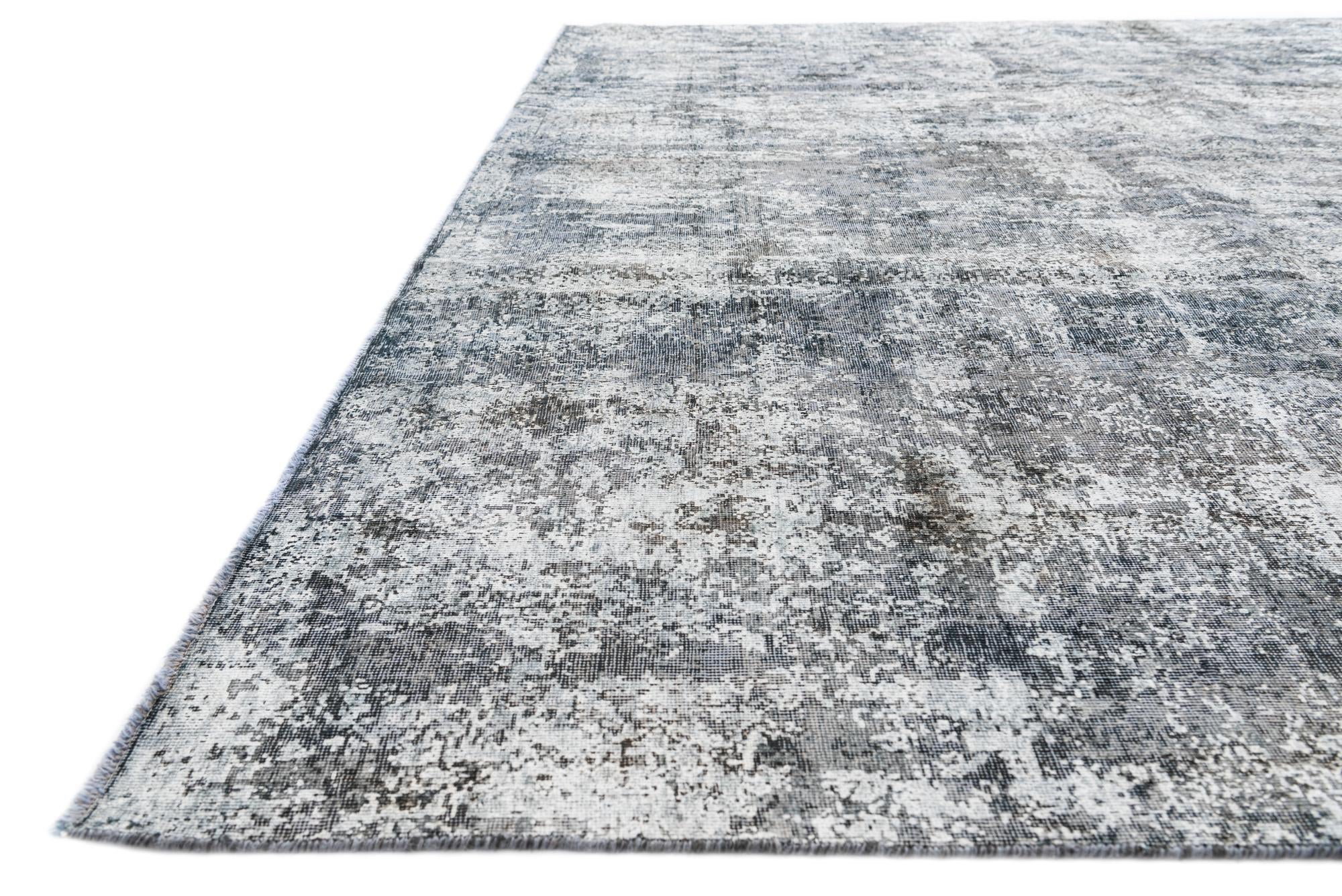 9' x 12' 6 Hand Knotted Ultra Vintage Persian Wool Rug