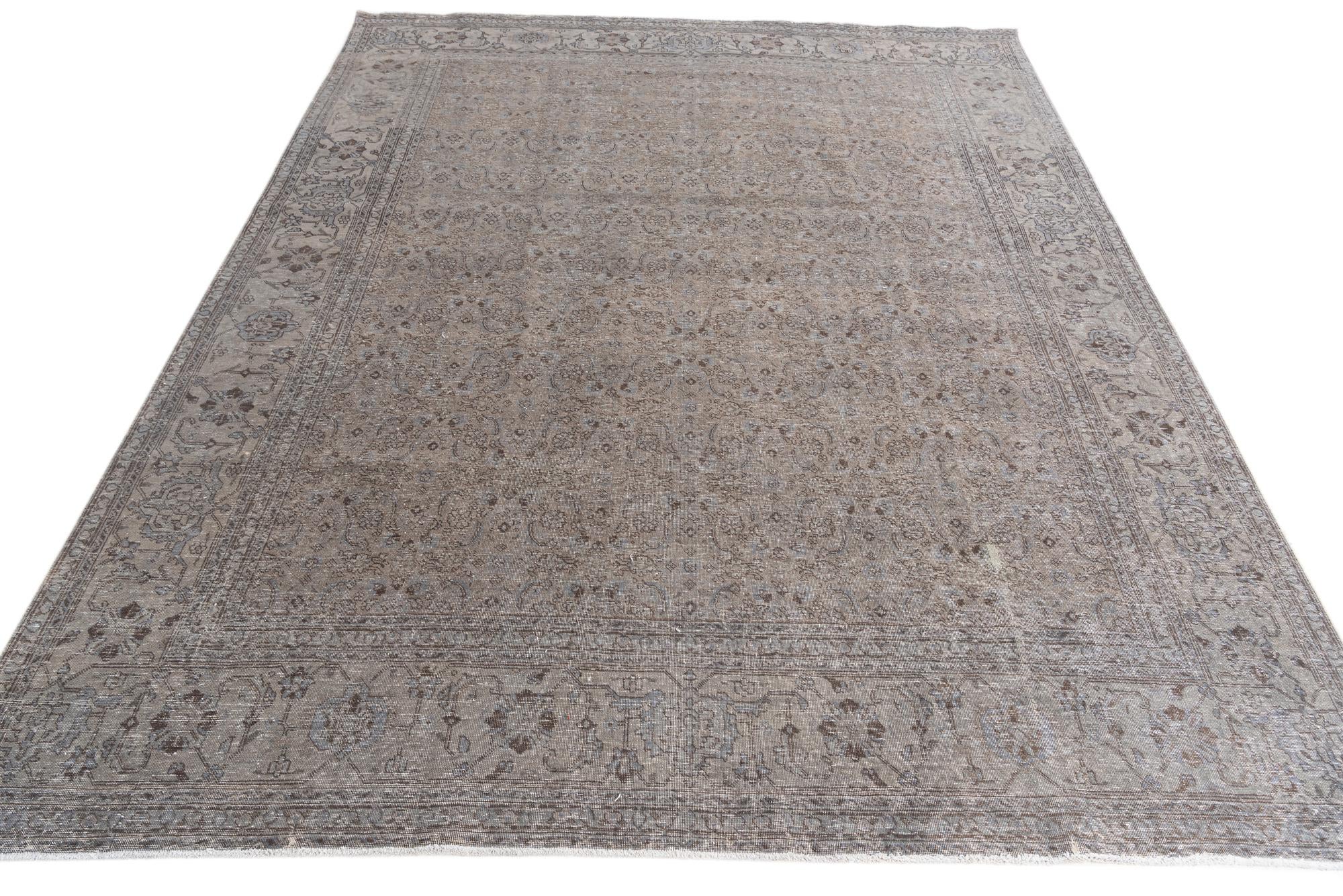 9' 5 x 12' 5 Hand Knotted Ultra Vintage Persian Wool Rug