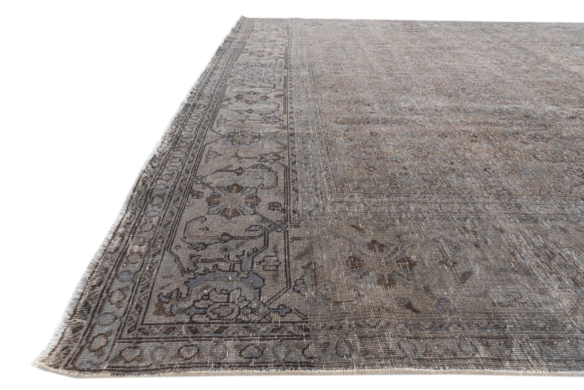 9' 5 x 12' 5 Hand Knotted Ultra Vintage Persian Wool Rug