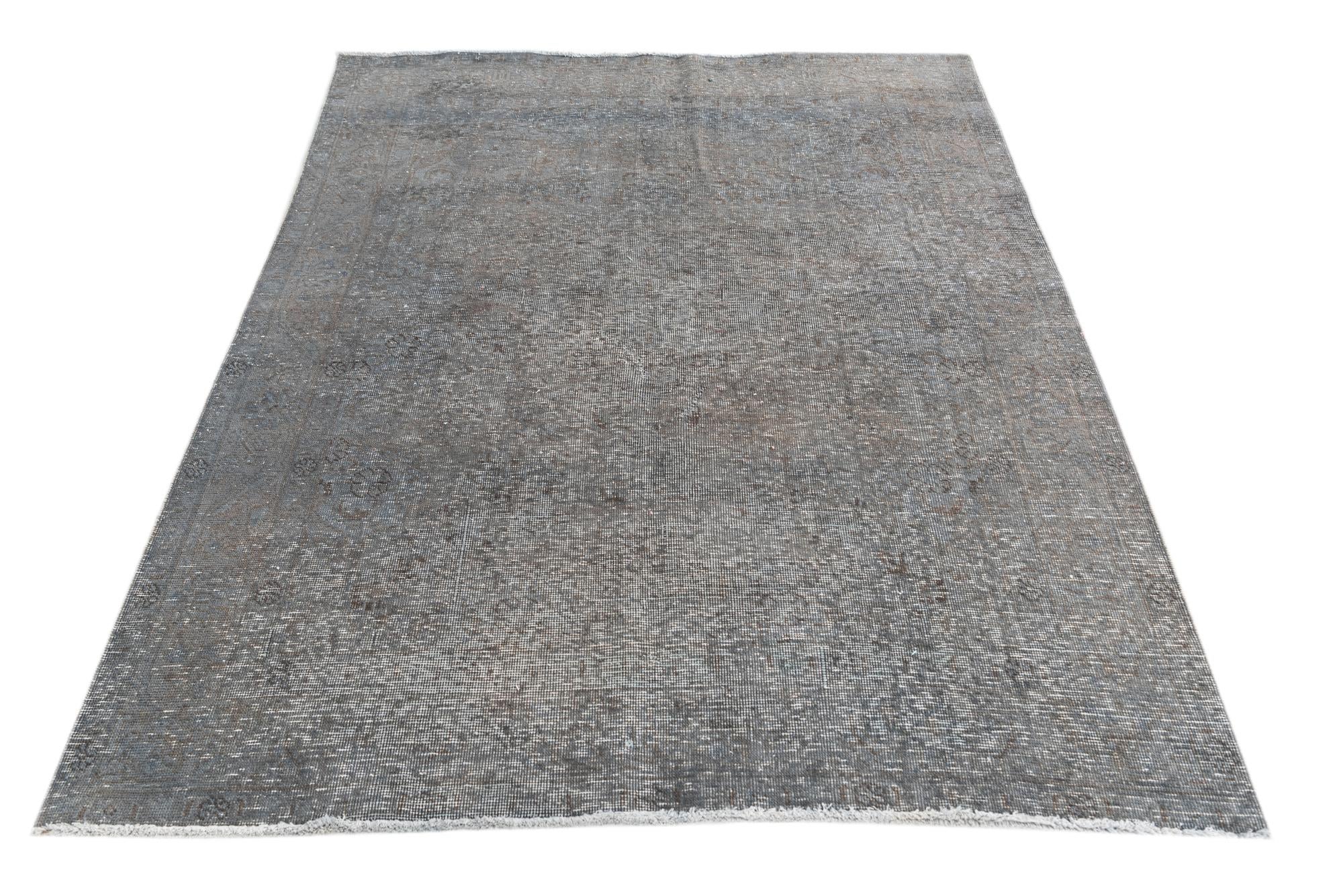 4' 6 x 6' 2 Hand Knotted Ultra Vintage Persian Wool Rug