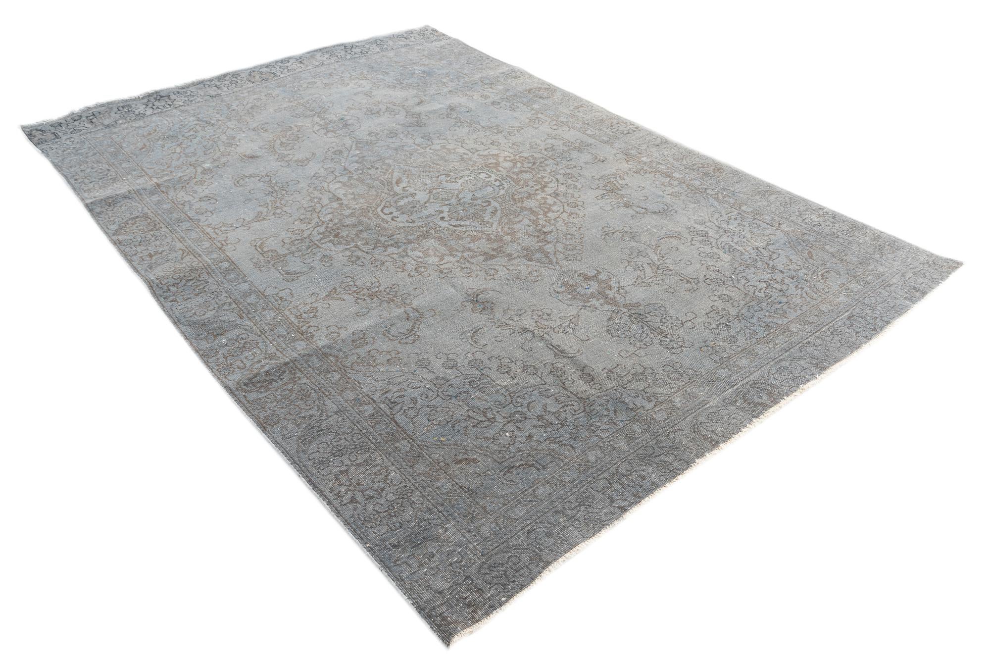 7' x 10' 6 Hand Knotted Ultra Vintage Persian Wool Rug