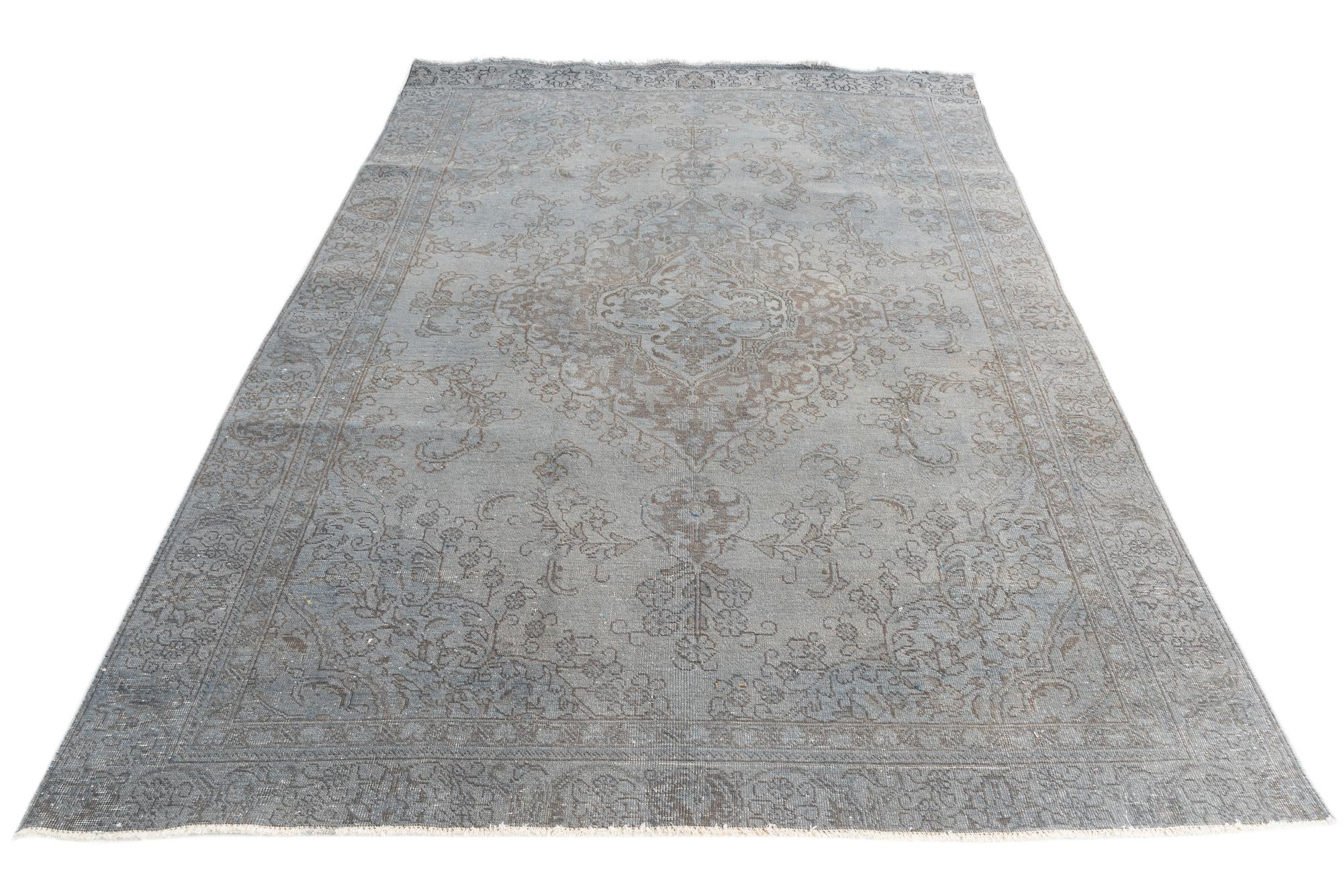 7' x 10' 6 Hand Knotted Ultra Vintage Persian Wool Rug