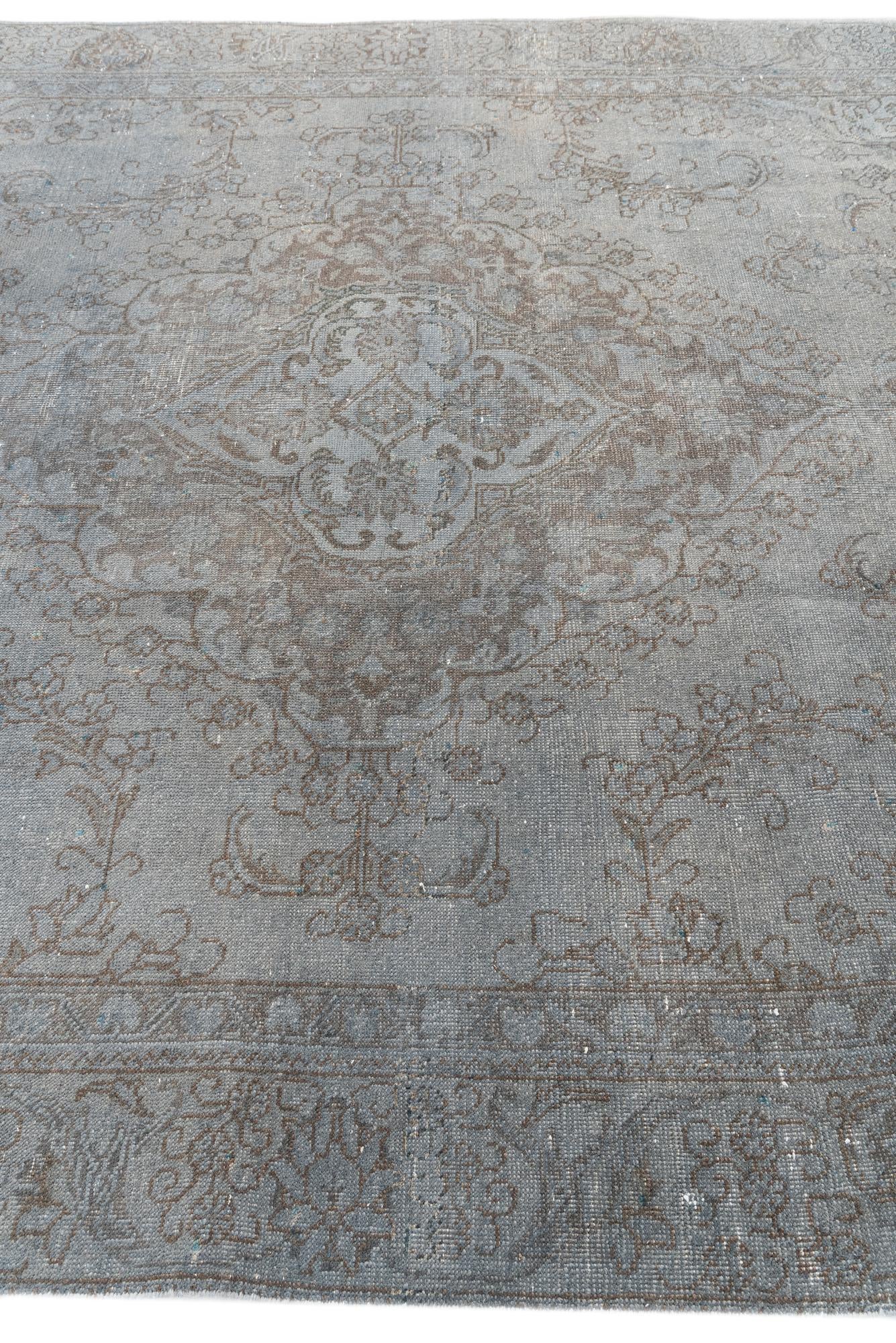 7' x 10' 6 Hand Knotted Ultra Vintage Persian Wool Rug