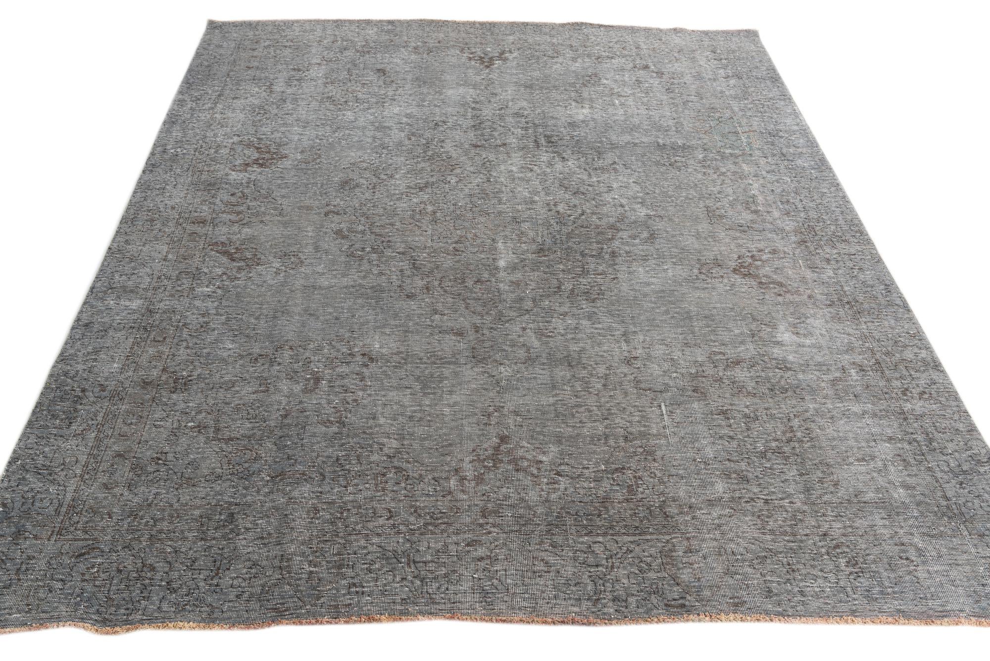 9' x 10' 9 Hand Knotted Ultra Vintage Persian Wool Rug