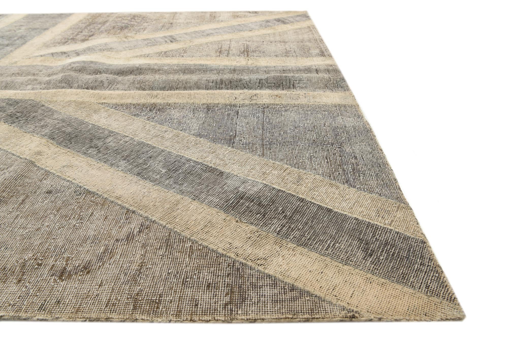 6' 8 x 9' 10 Hand Knotted Ultra Vintage Persian Wool Rug
