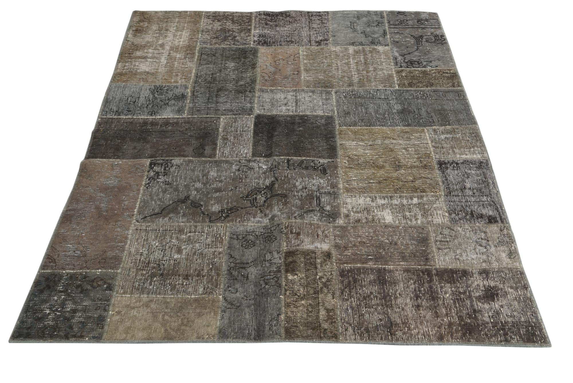 5' x 6' 8 Hand Knotted Ultra Vintage Persian Wool Rug