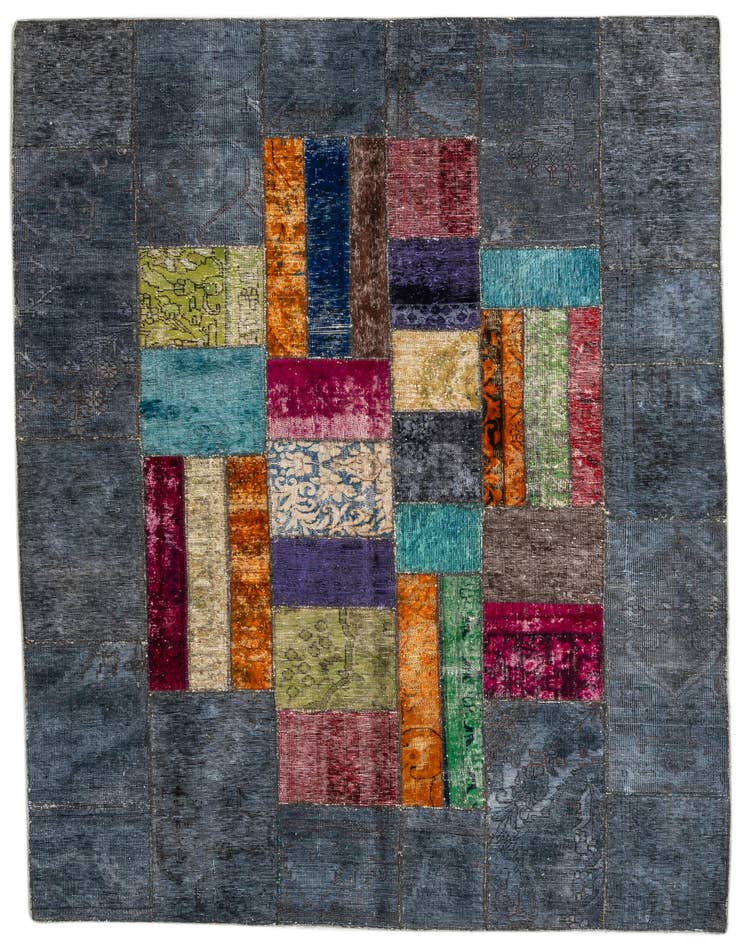 Detail image of 5' 9 x 8' Hand Knotted Ultra Vintage Persian Wool Rug