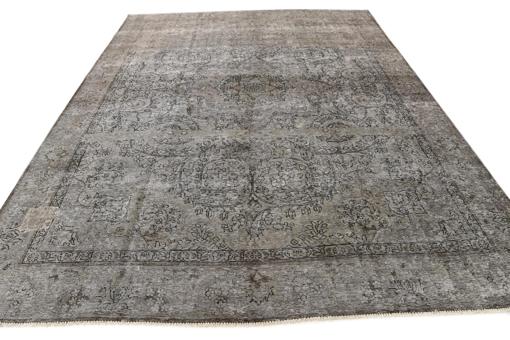 9' 3 x 12' 6 Hand Knotted Ultra Vintage Persian Wool Rug