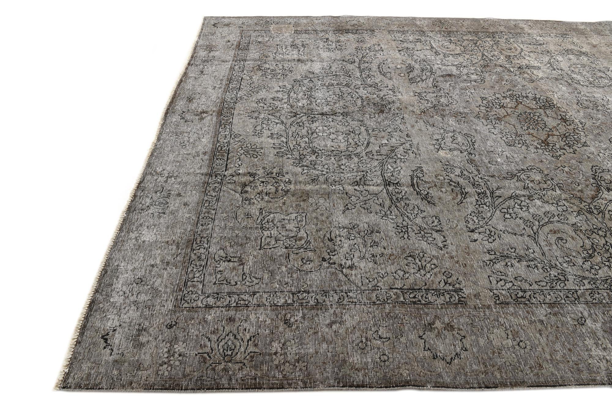 9' 3 x 12' 6 Hand Knotted Ultra Vintage Persian Wool Rug