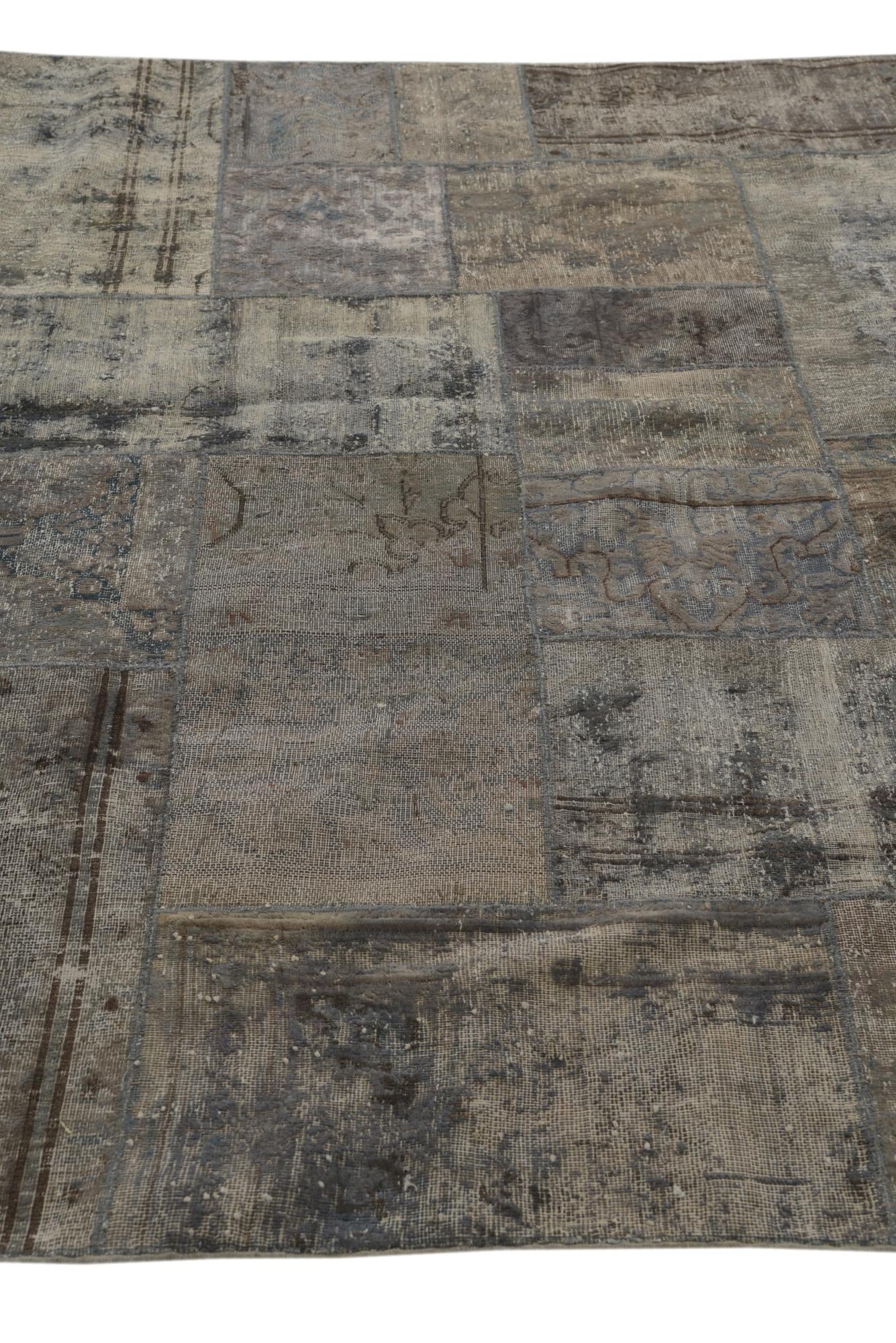 6' 8 x 9' 10 Hand Knotted Ultra Vintage Persian Wool Rug