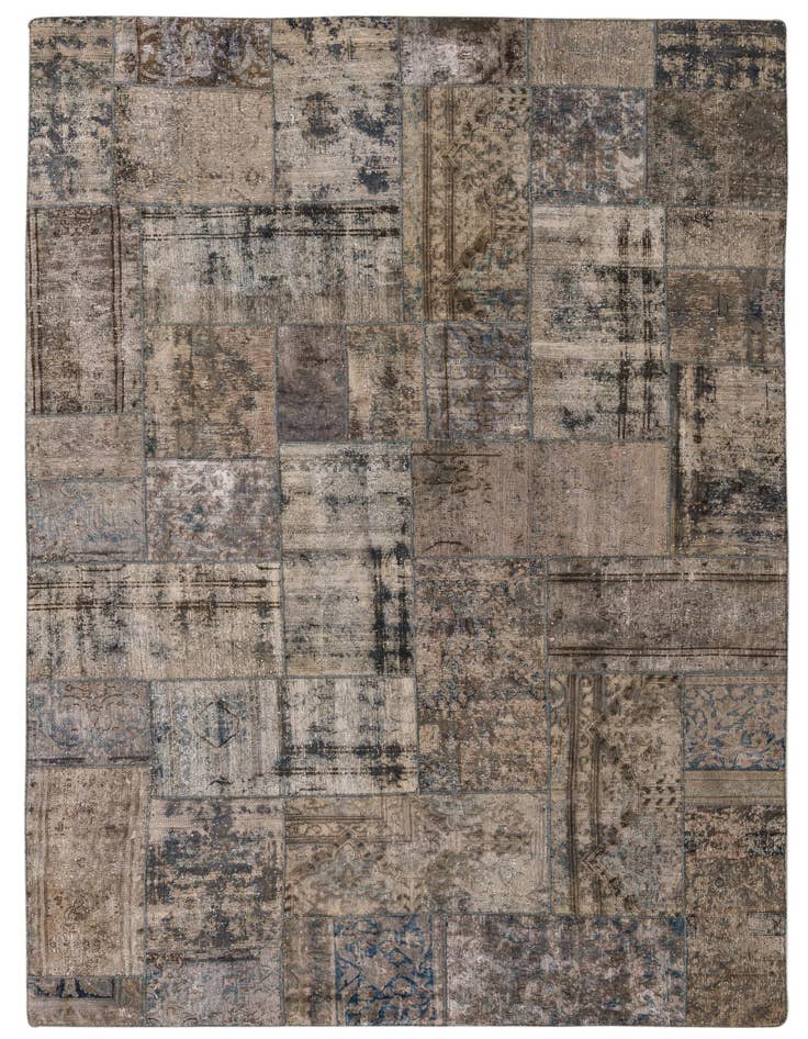 Detail image of 6' 8 x 9' 10 Hand Knotted Ultra Vintage Persian Wool Rug