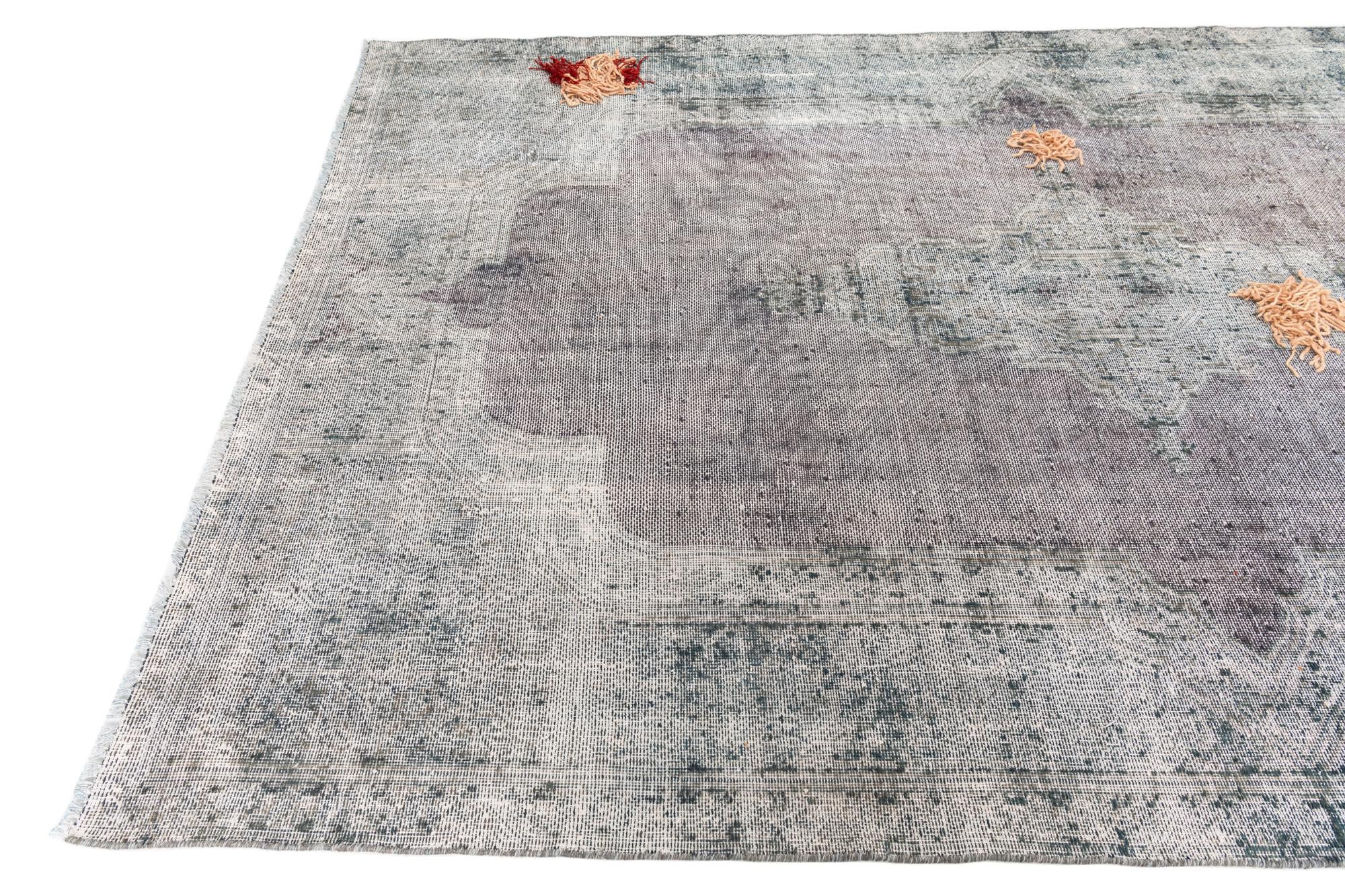 6' 1 x 9' 5 Hand Knotted Ultra Vintage Persian Wool Rug