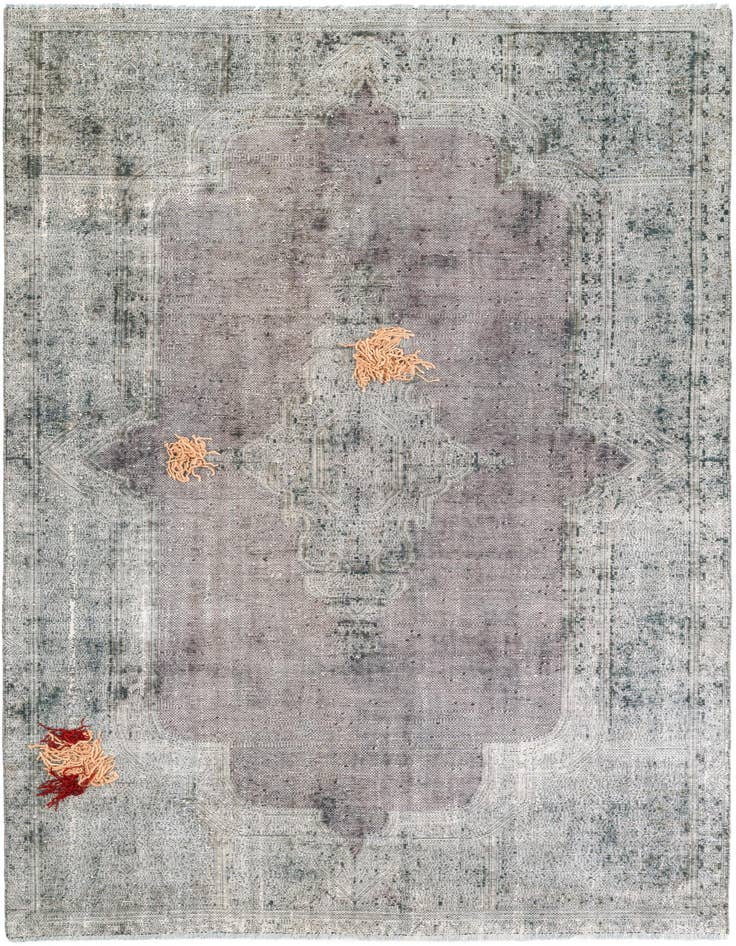 Detail image of 6' 1 x 9' 5 Hand Knotted Ultra Vintage Persian Wool Rug