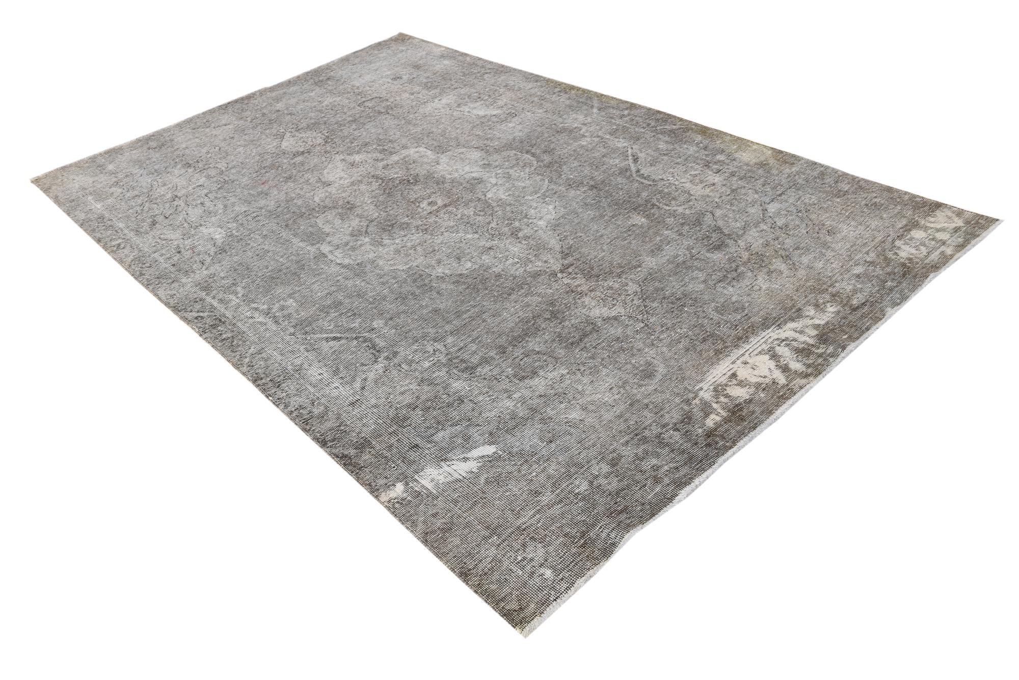 6' 1 x 9' 4 Hand Knotted Ultra Vintage Persian Wool Rug
