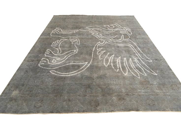 Detail image of 8' 10 x 11' 3 Hand Knotted Ultra Vintage Persian Wool Rug