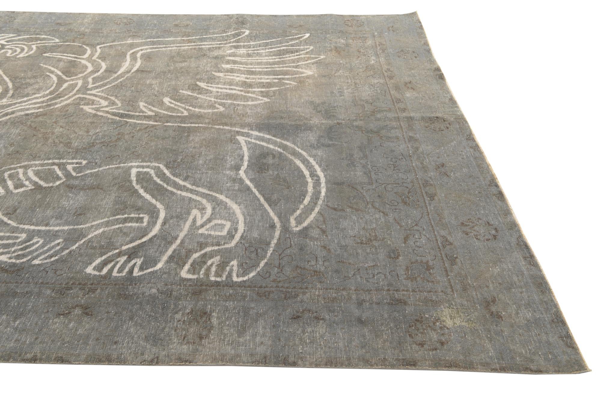 8' 10 x 11' 3 Hand Knotted Ultra Vintage Persian Wool Rug
