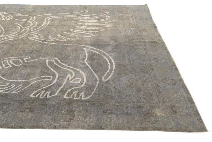 Detail image of 8' 10 x 11' 3 Hand Knotted Ultra Vintage Persian Wool Rug