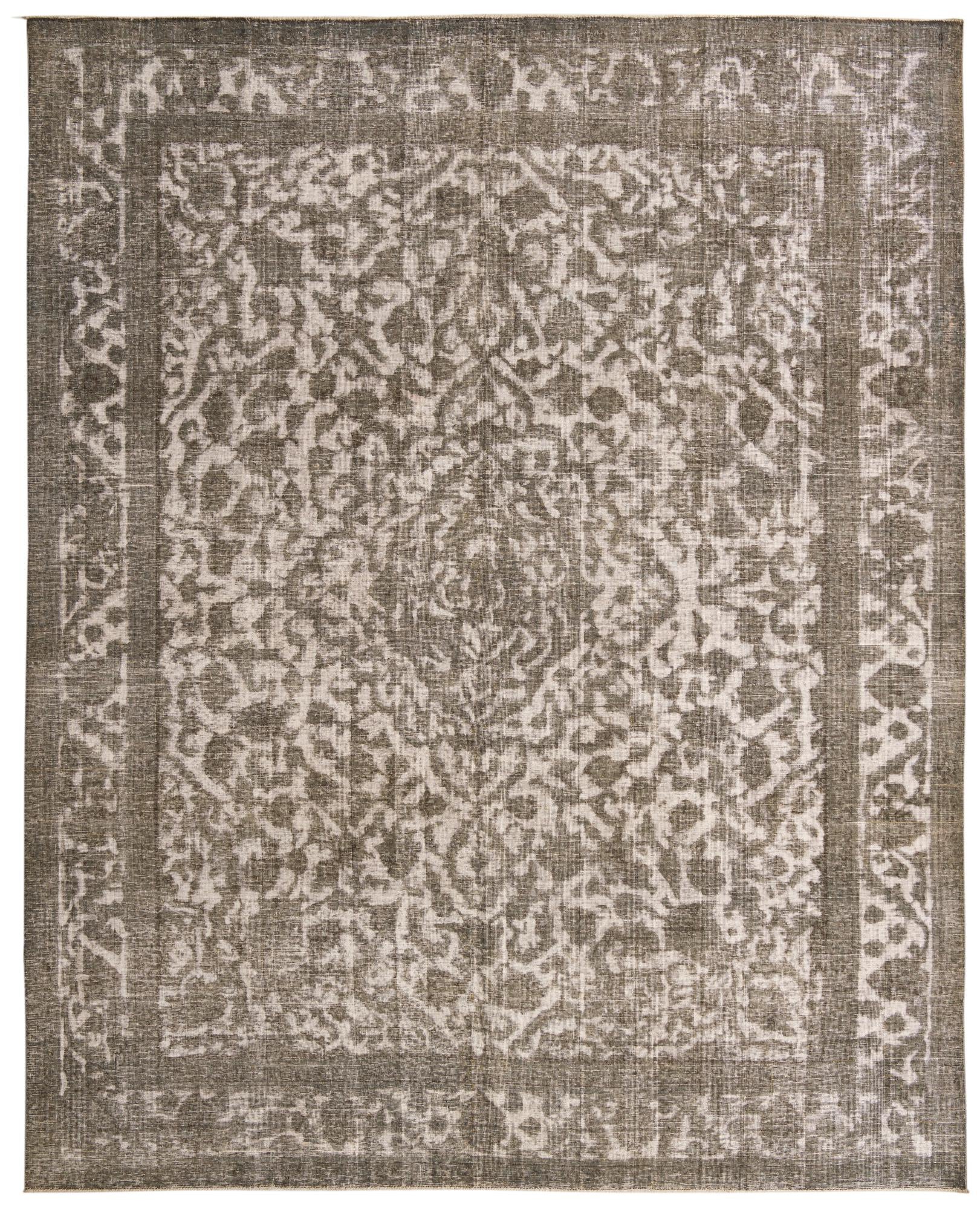 9' 8 x 12' 1 Hand Knotted Ultra Vintage Persian Wool Rug