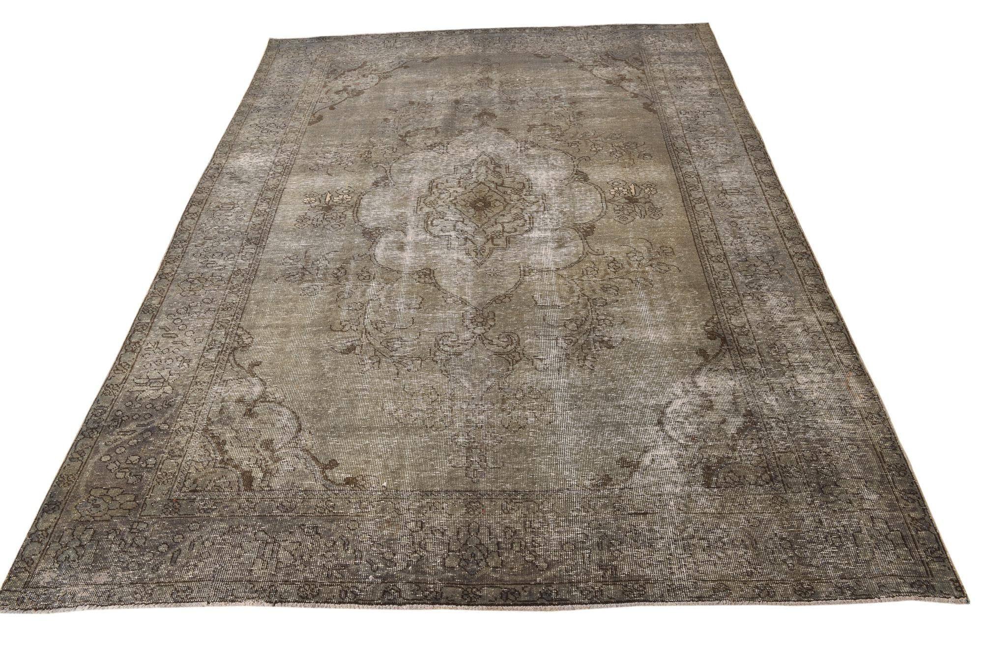 6' 7 x 9' 5 Hand Knotted Ultra Vintage Persian Wool Rug