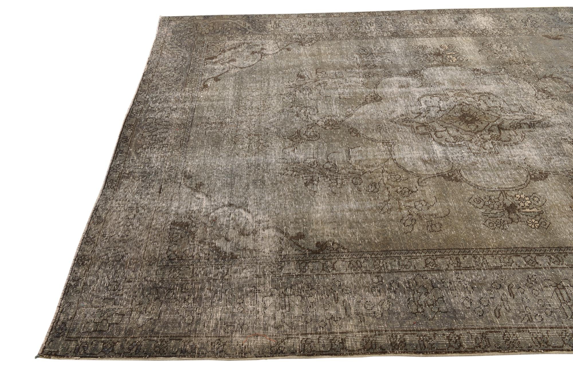 6' 7 x 9' 5 Hand Knotted Ultra Vintage Persian Wool Rug